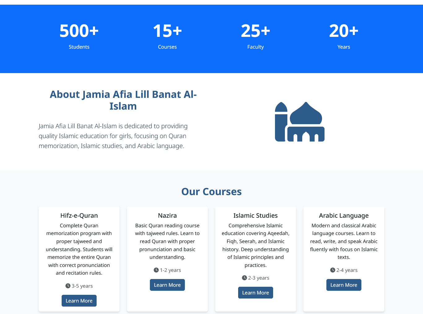 Jamia Afia – A Modern Islamic Learning Platform